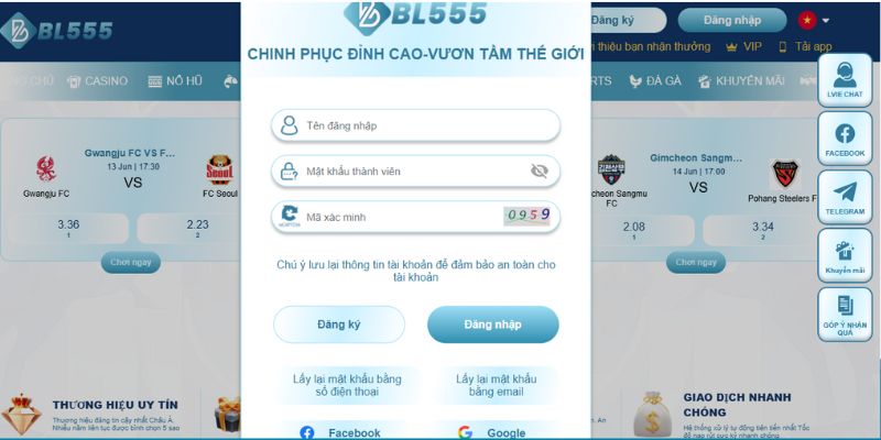 Hướng dẫn quy trình đăng nhập BL555 nhanh chóng